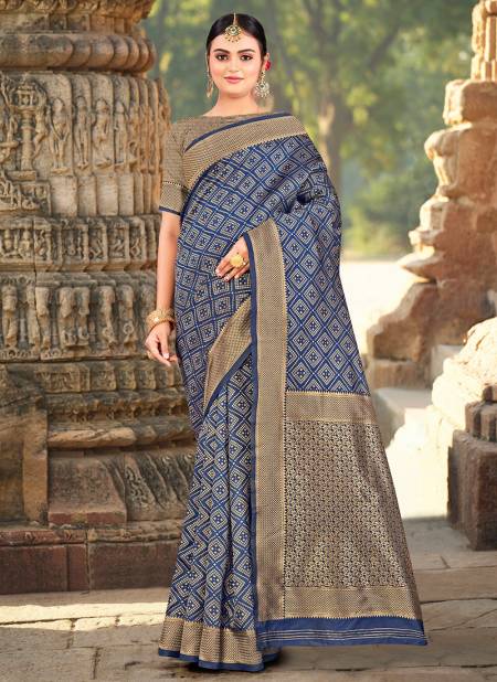 1009 Santraj Designer Festival Wear Saree Collection 1009-Navy Blue